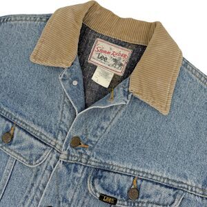 Vintage Lee Storm Riders Men's Blanket Lined Denim Trucker Jacket Small